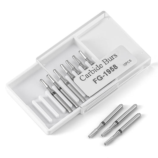 Dental Tungsten Carbide Bur FG 1958 Metal Cutting 10pcs/Box - azdentall.com