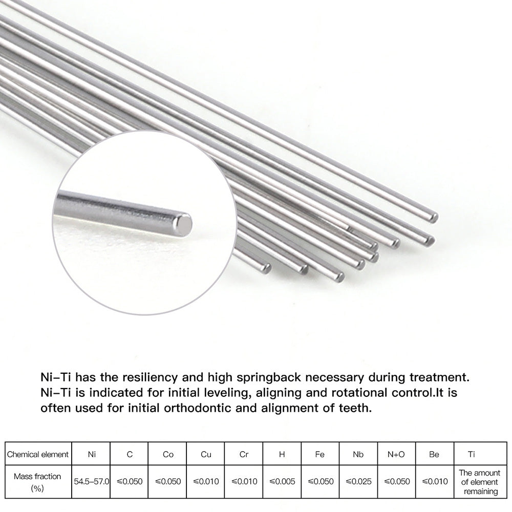 AZDENT Archwire NiTi Super Elastic Ovoid Round 0.012-0.020 Upper/Lower 10pcs/Pack - wholesale.azdentall.com