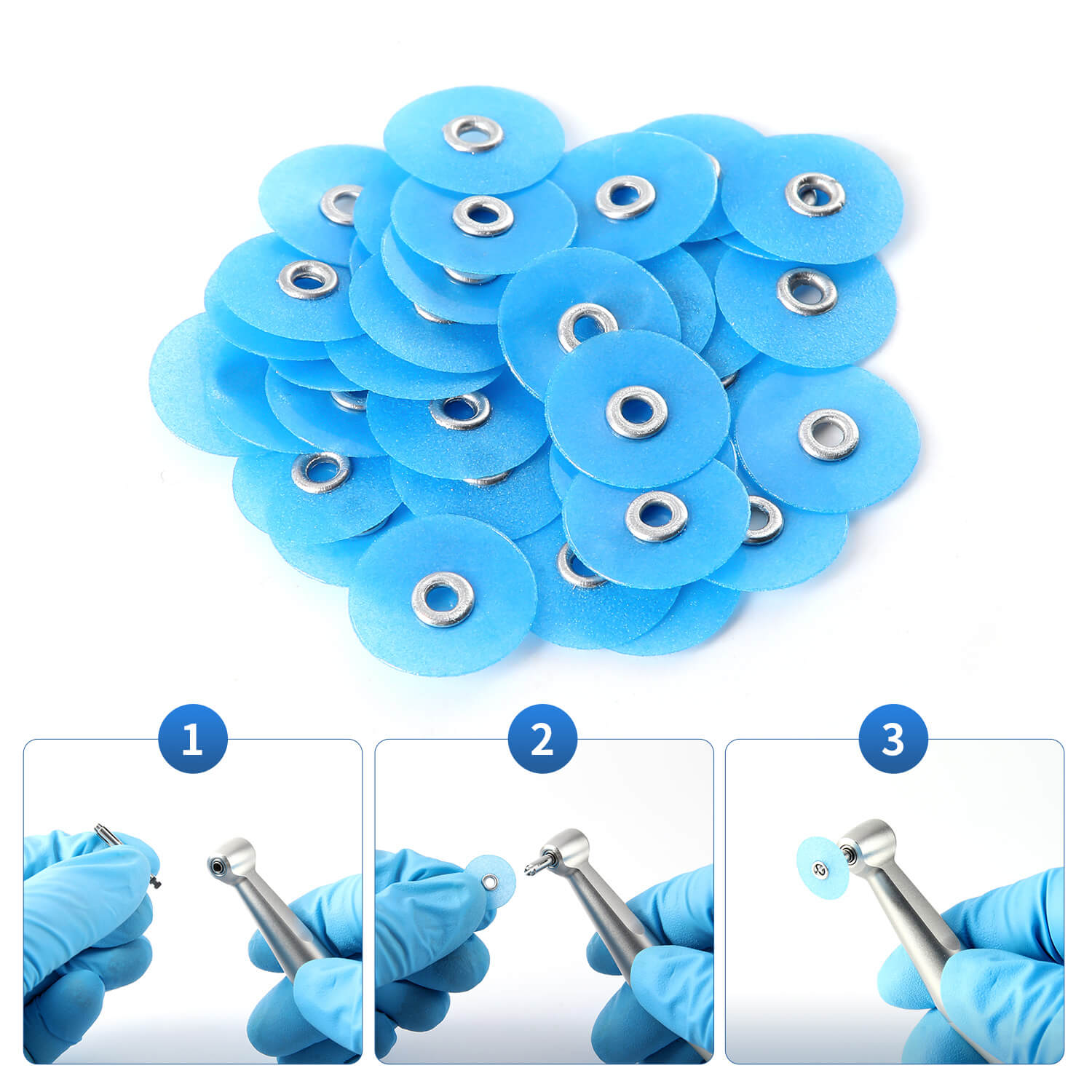 AZDENT Composite Polishing Discs φ14mm with Mandrel NO1.071 40Pcs/Box - azdentall.com