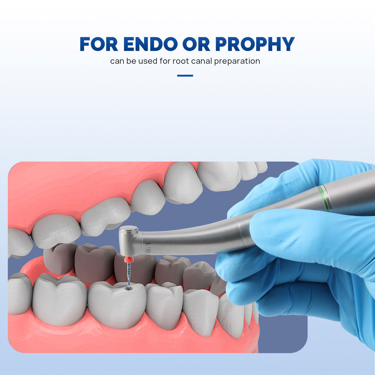 AZDENT Dental Mini 8:1 Contra Angle Fiber Optic Low Speed Handpiece - azdentall.com