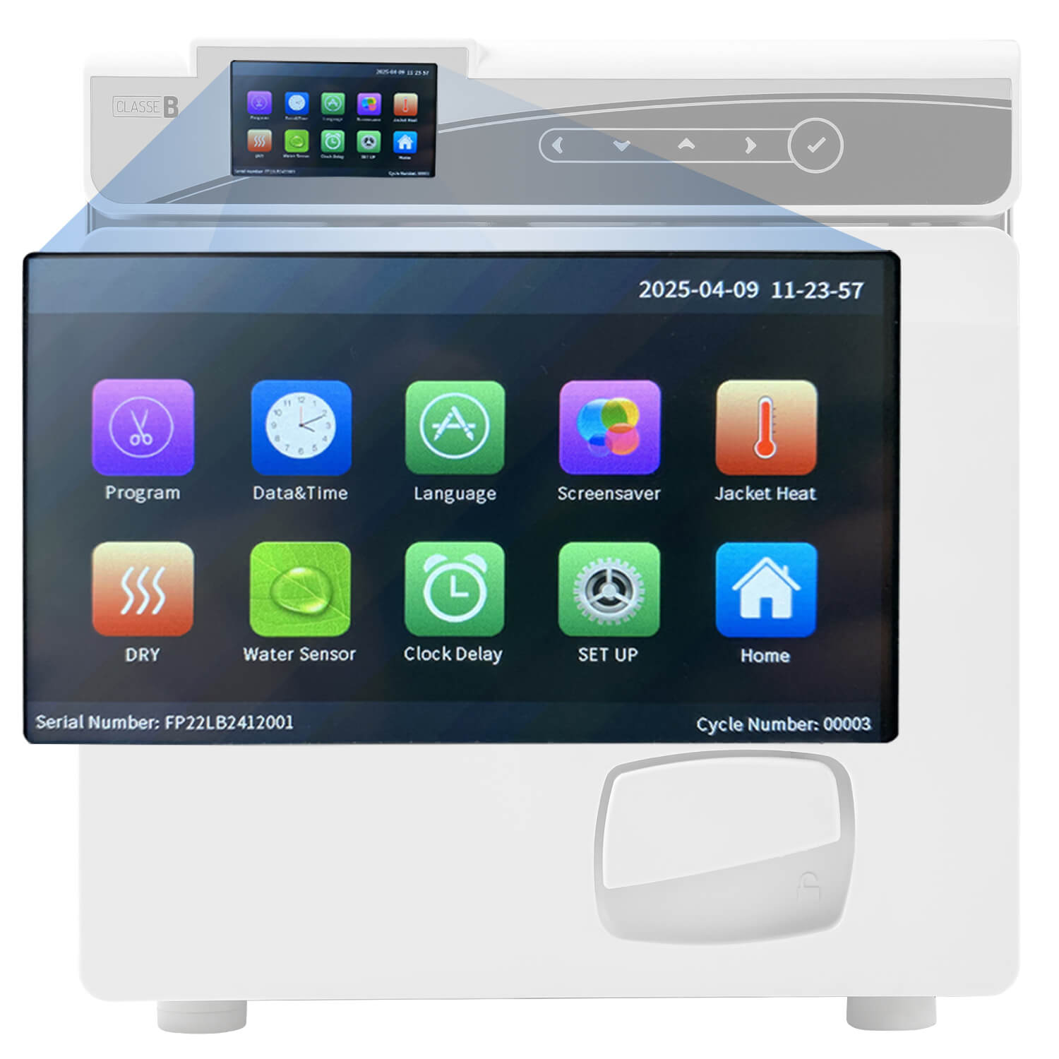 Dental 22L Autoclave Steam Sterilizer LCD Built-in Printer Table Top Class B Dry Function - azdentall.com