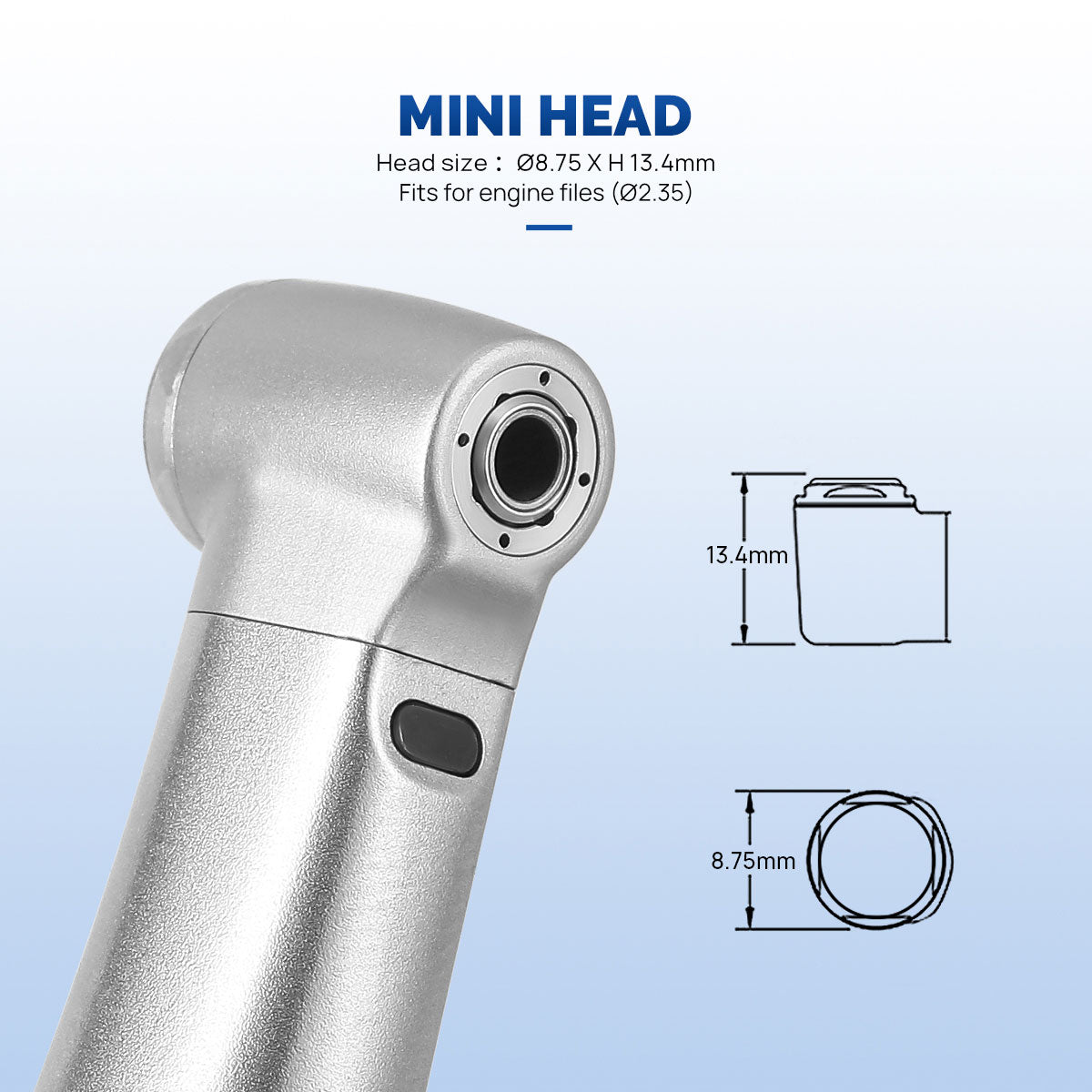 AZDENT Dental Mini 8:1 Contra Angle Fiber Optic Low Speed Handpiece - azdentall.com