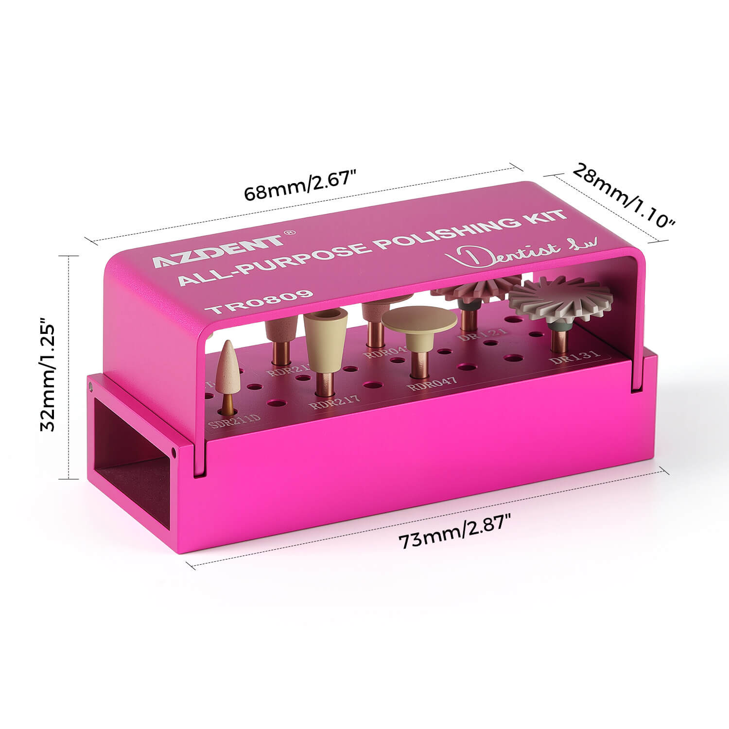 AZDENT Dental Zirconia Composite All-purpose Polishing Kit RA 2.35mm 8pcs/Box - azdentall.com
