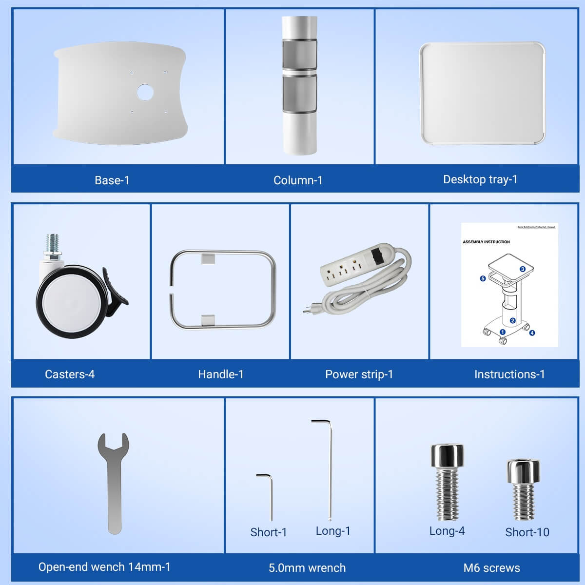 Dental Multi-Function Trolley Cart GM-1 Compact Model - azdentall.com