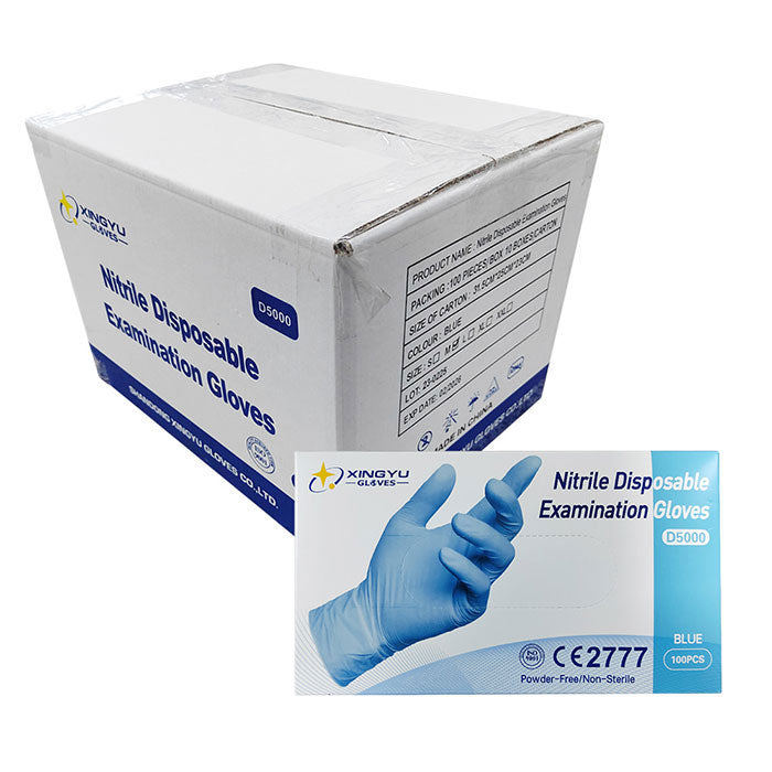 Disposable Nitrile Exam Gloves Blue Powder & Latex Free 4 Mil S/M/L/XL 1000pcs/Cs - azdentall.com