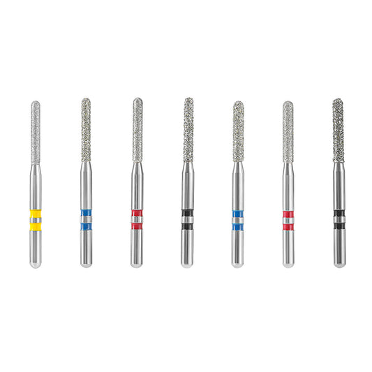 AZDENT Dental Diamond Burs FG Cutting Zirconia Ceramic Round End Cylinder for High Speed Handpiece 10pcs/Box - azdentall.com