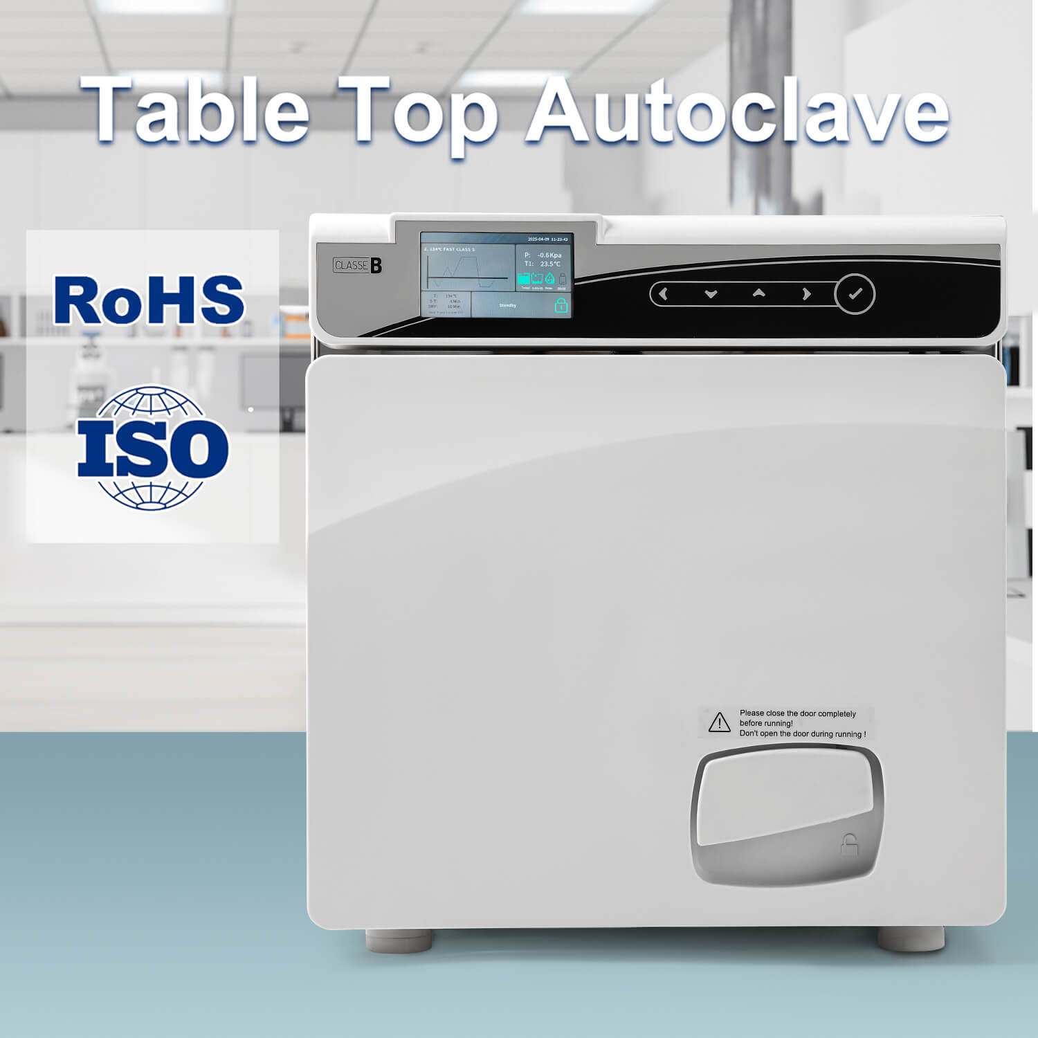 Dental 22L Autoclave Steam Sterilizer LCD Built-in Printer Table Top Class B Dry Function - azdentall.com