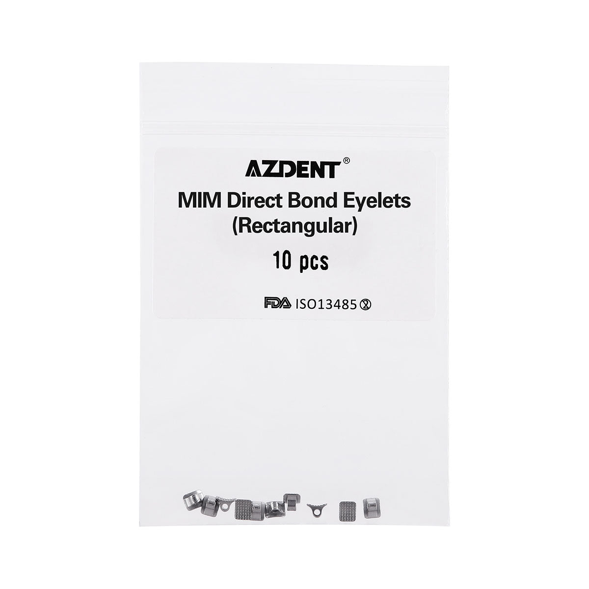 AZDENT Dental Lingual Button Direct Bond Eyelet Round/Rectangular Base 10/Bag