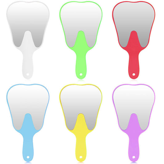 Dental Mouth Mirror Teeth Shaped Mirror Handheld Unbreakable Plastic - azdentall.com