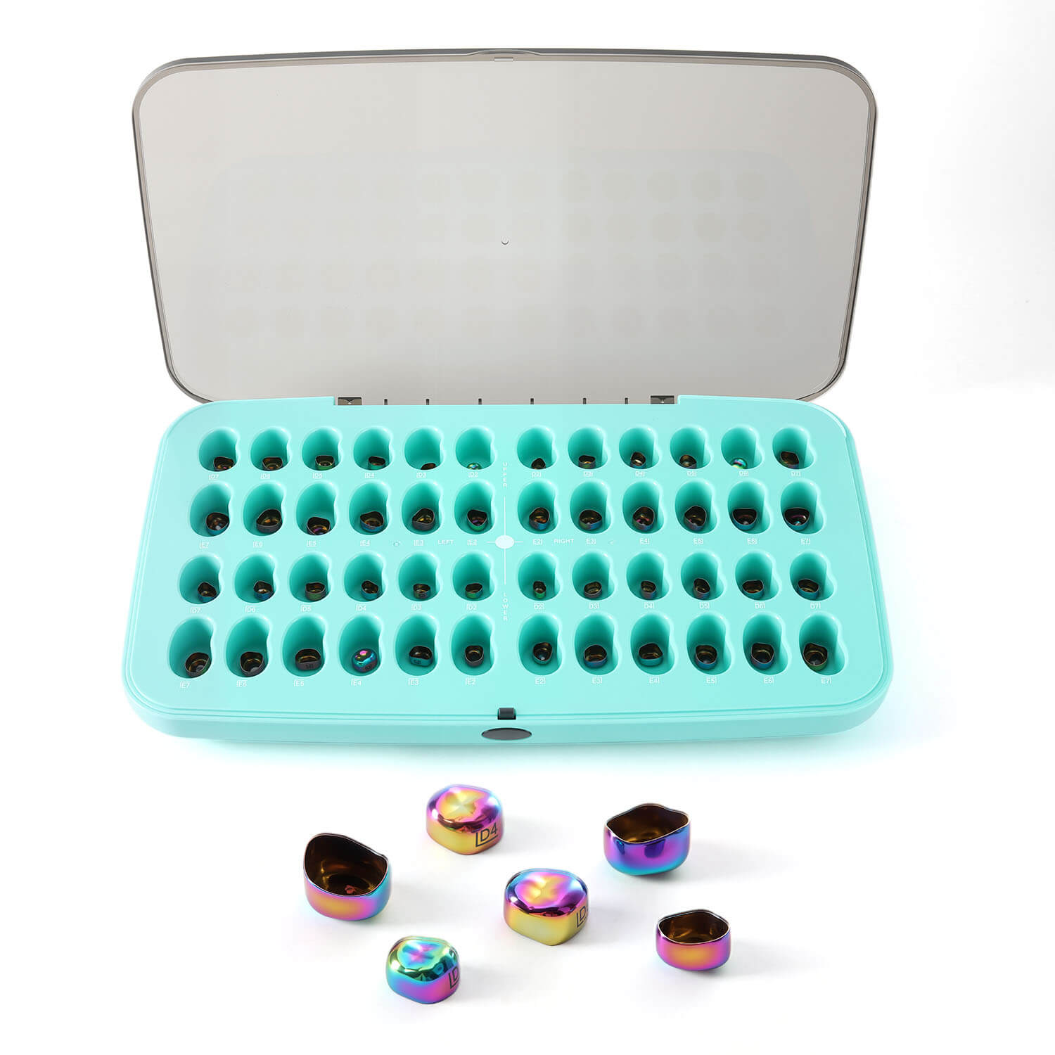 Dental Colored Primary Molar Kids Crown Teeth Stainless Steel Preformed Temporary Crowns Kit 48pcs/Box - azdentall.com