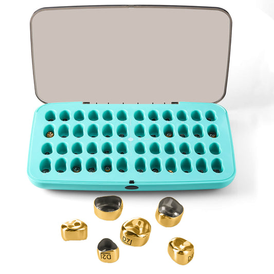 Dental Gold Primary Molar Kids Crown Teeth Stainless Steel Preformed Temporary Crowns Kit 48pcs/Box - azdentall.com