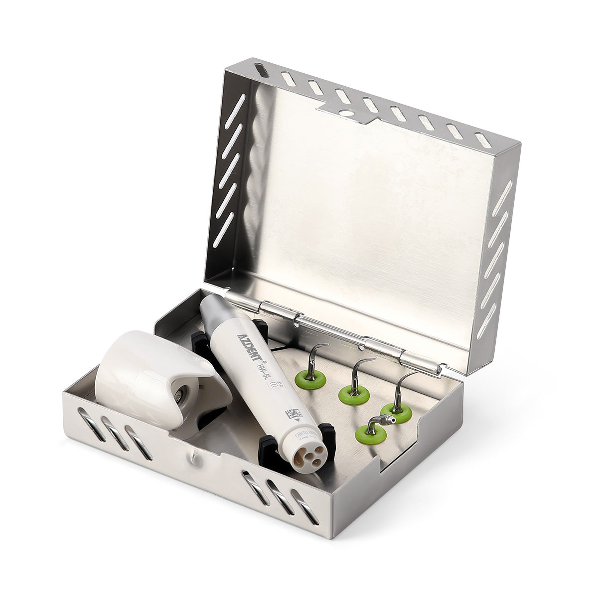 AZDENT Dental LED Ultrasonic Scaler Handpiece HW-5L & Tips G1 G2 P1 E1 Kit -wholesale.azdentall.com