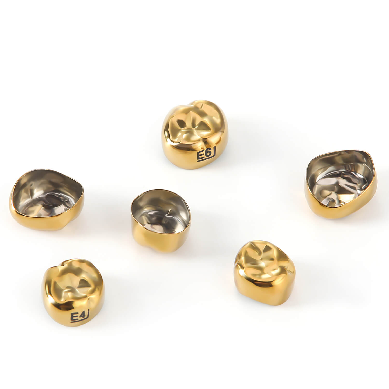 Dental Gold Primary Molar Kids Crown Teeth Stainless Steel Preformed Temporary Crowns Kit 48pcs/Box - azdentall.com