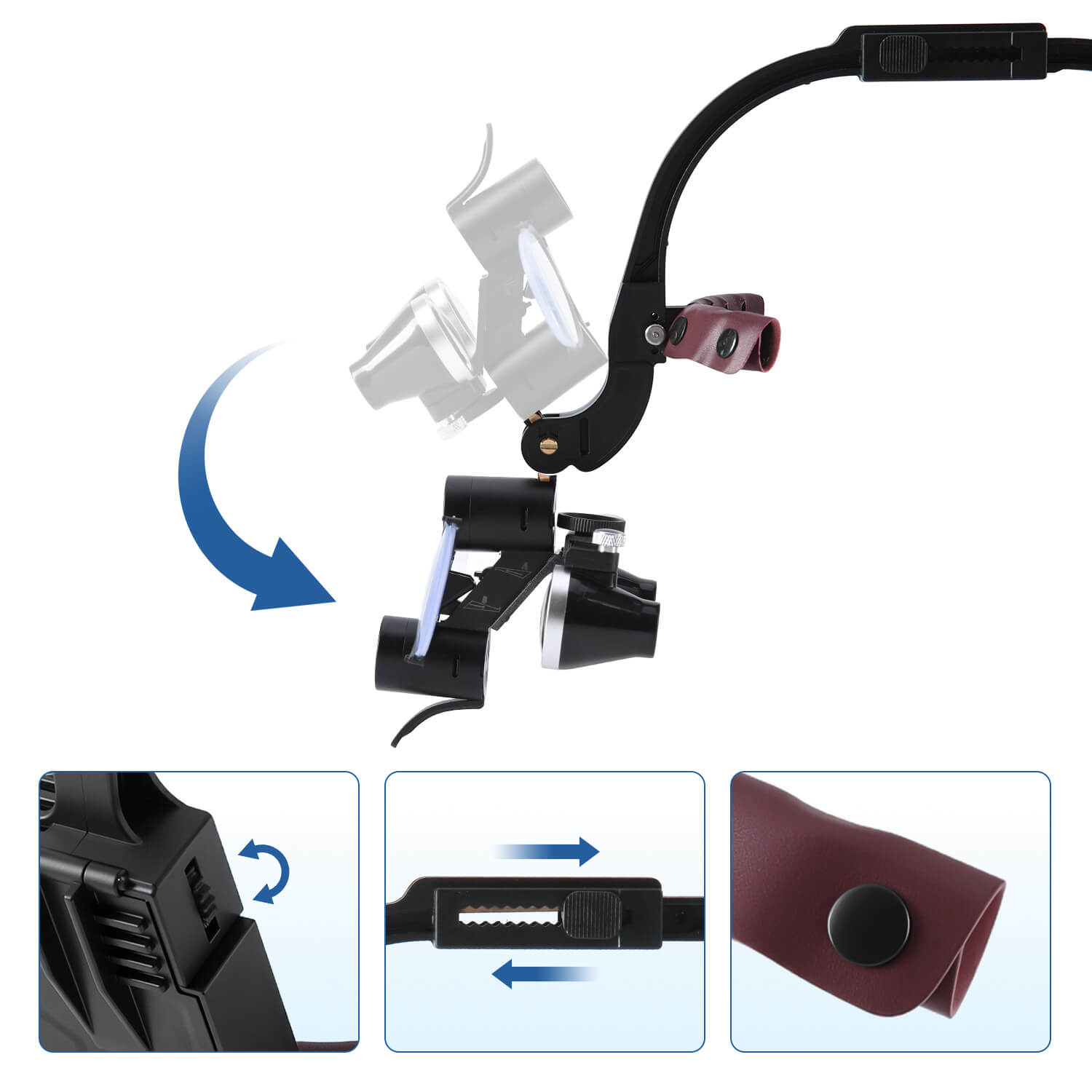 Dental LED Head Light Lamp Magnification Binocular Loupes 2.5X 3.5X - azdentall.com