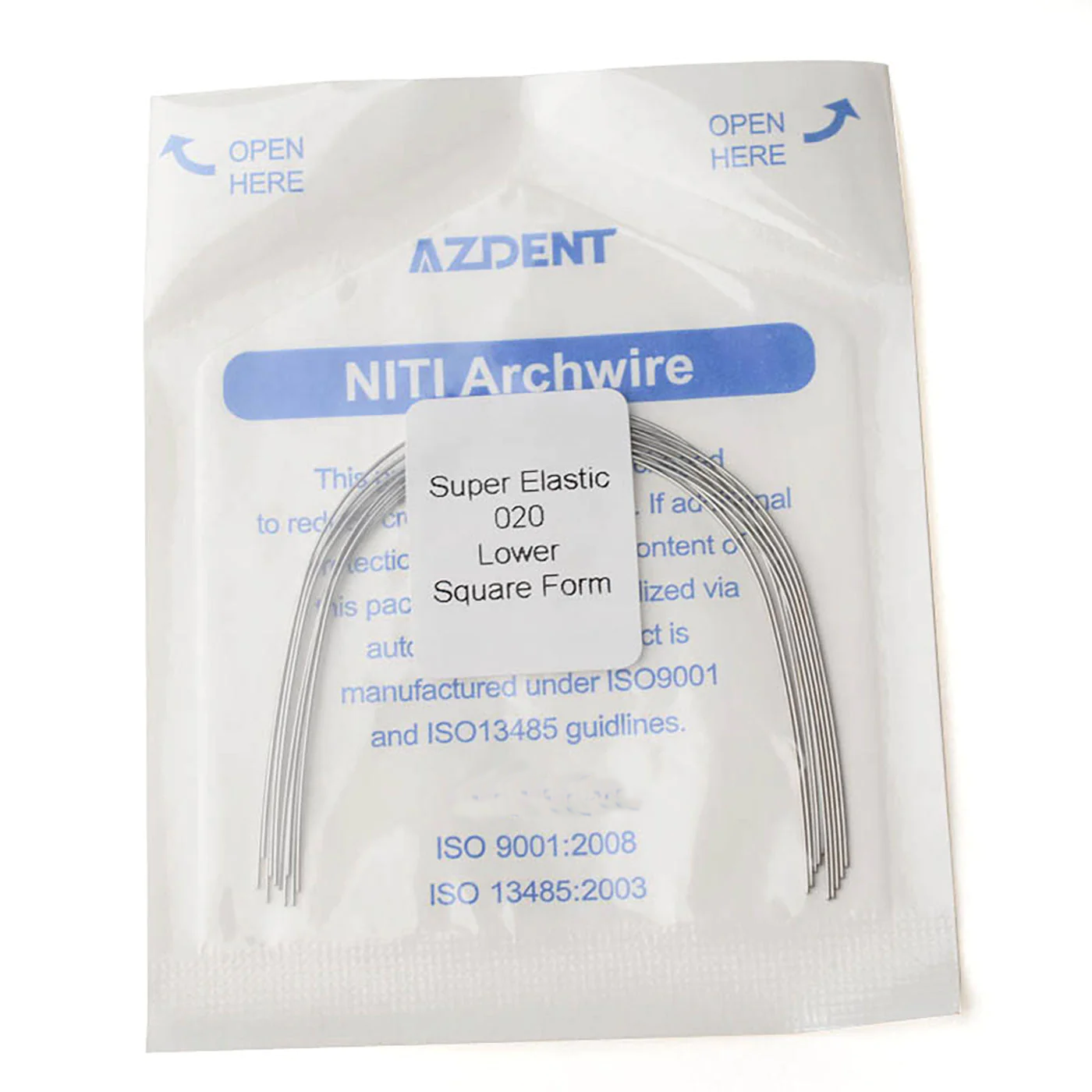 AZDENT Archwire NiTi Super Elastic Colored Coated Ovoid Round Full Size 1pcs/Pack-azdentall.com