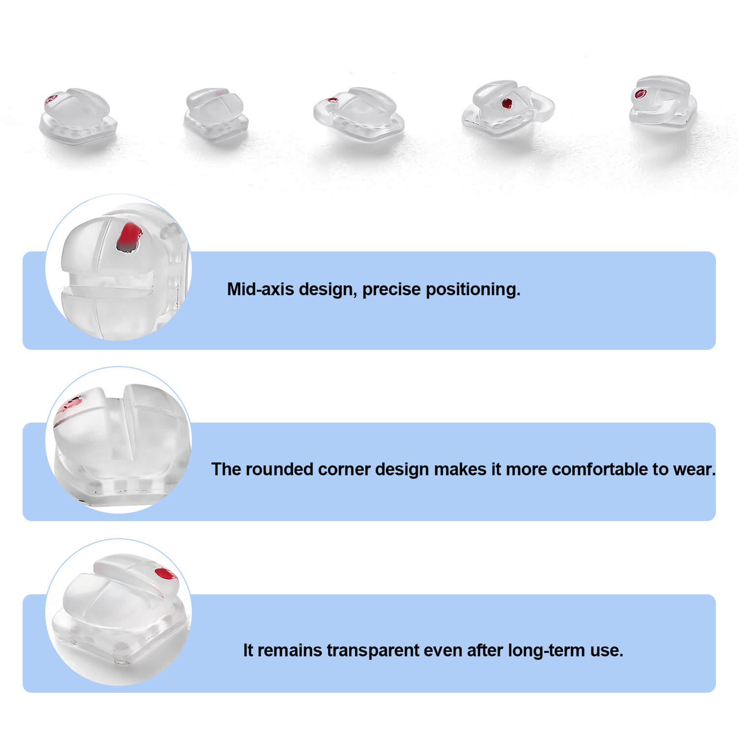 AZDENT Dental 2G Clear Ceramic Bracket Roth/MBT 0.022 Hooks On 345 20pcs/Box - azdentall.com