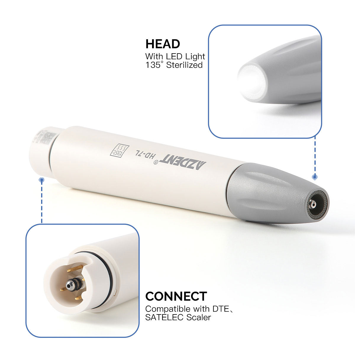 AZDENT Dental LED Ultrasonic Scaler Piezo Handpiece HD-7L Upgraded - wholesale.azdentall.com