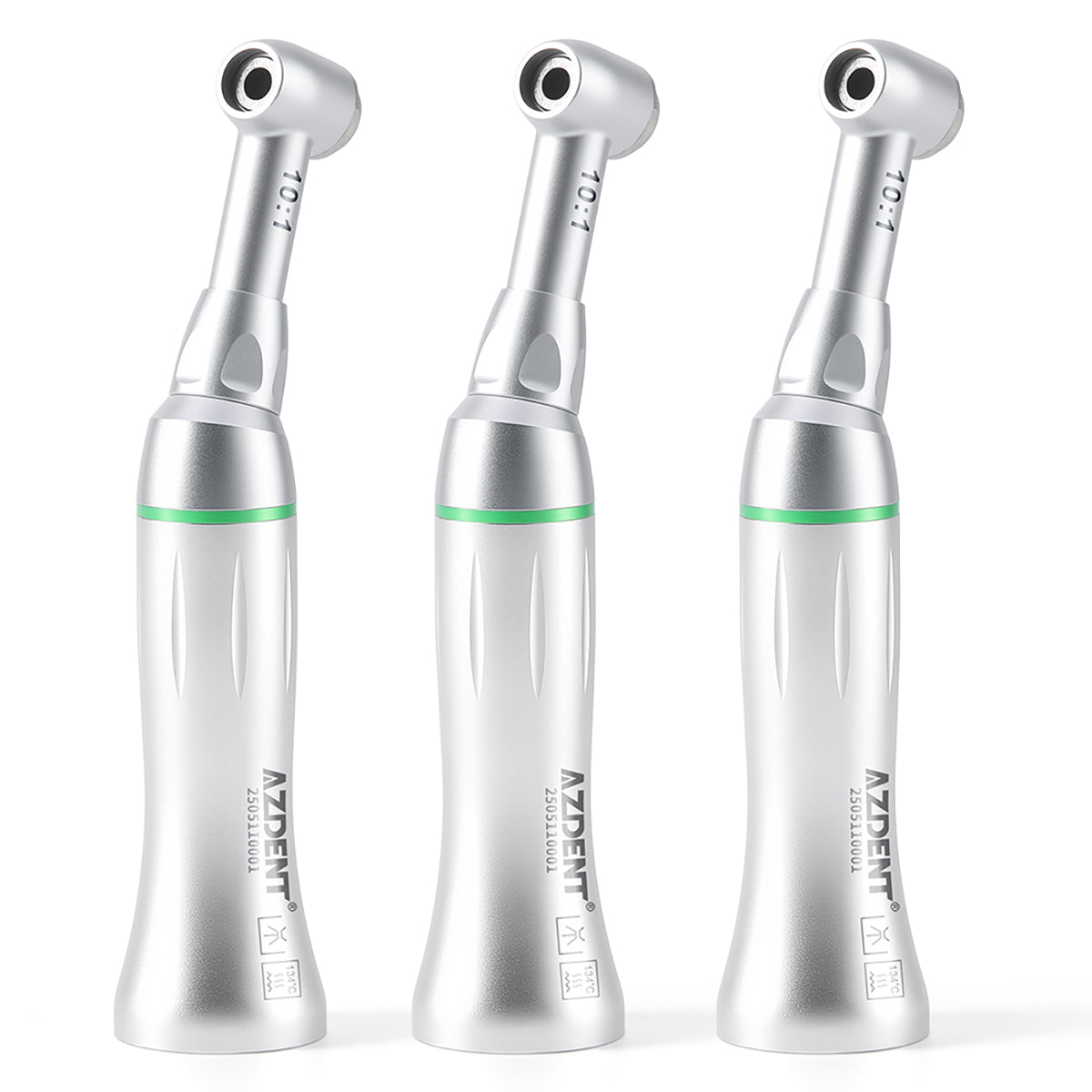 3pcs AZDENT Dental 10:1 Endo Reciprocating Contra Angle Handpiece Push Button - azdentall.com