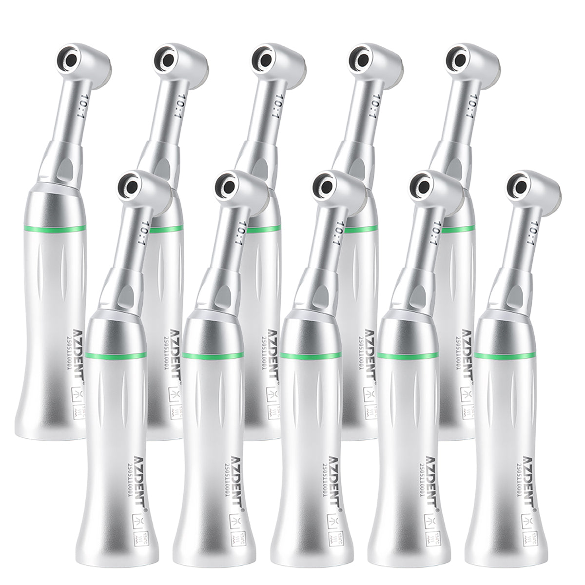 10pcs AZDENT Dental 10:1 Endo Reciprocating Contra Angle Handpiece Push Button - azdentall.com