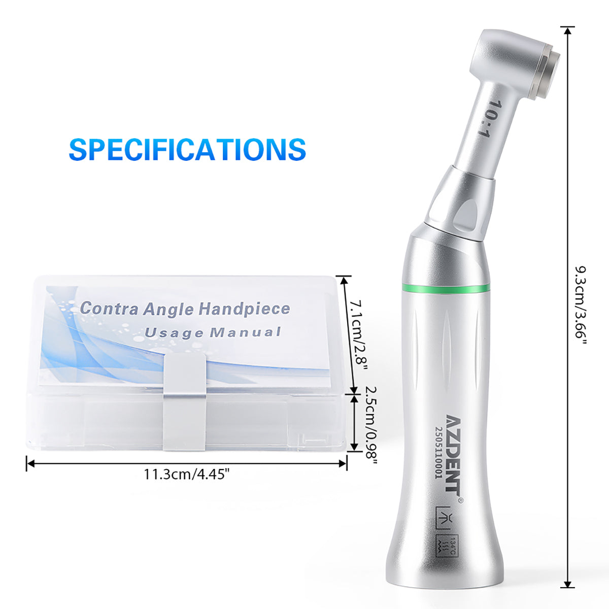 AZDENT Dental 10:1 Endo Reciprocating Contra Angle Handpiece Push Button - azdentall.com