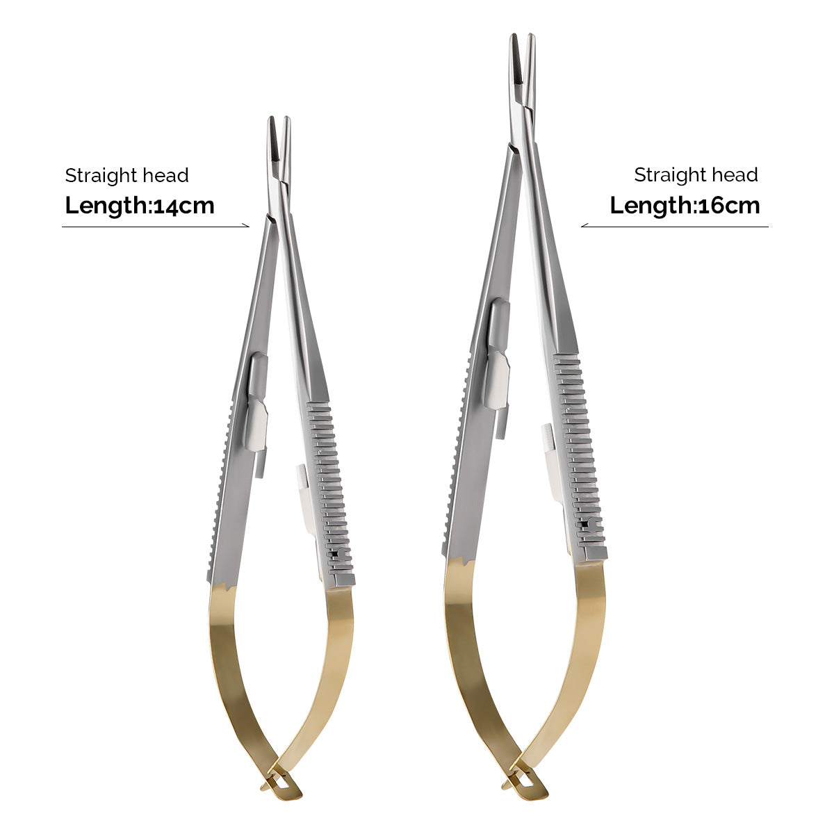 Dental Forceps Needle Holders Tweezer with Lock Straight/Curved Head 14cm/16cm - azdentall.com