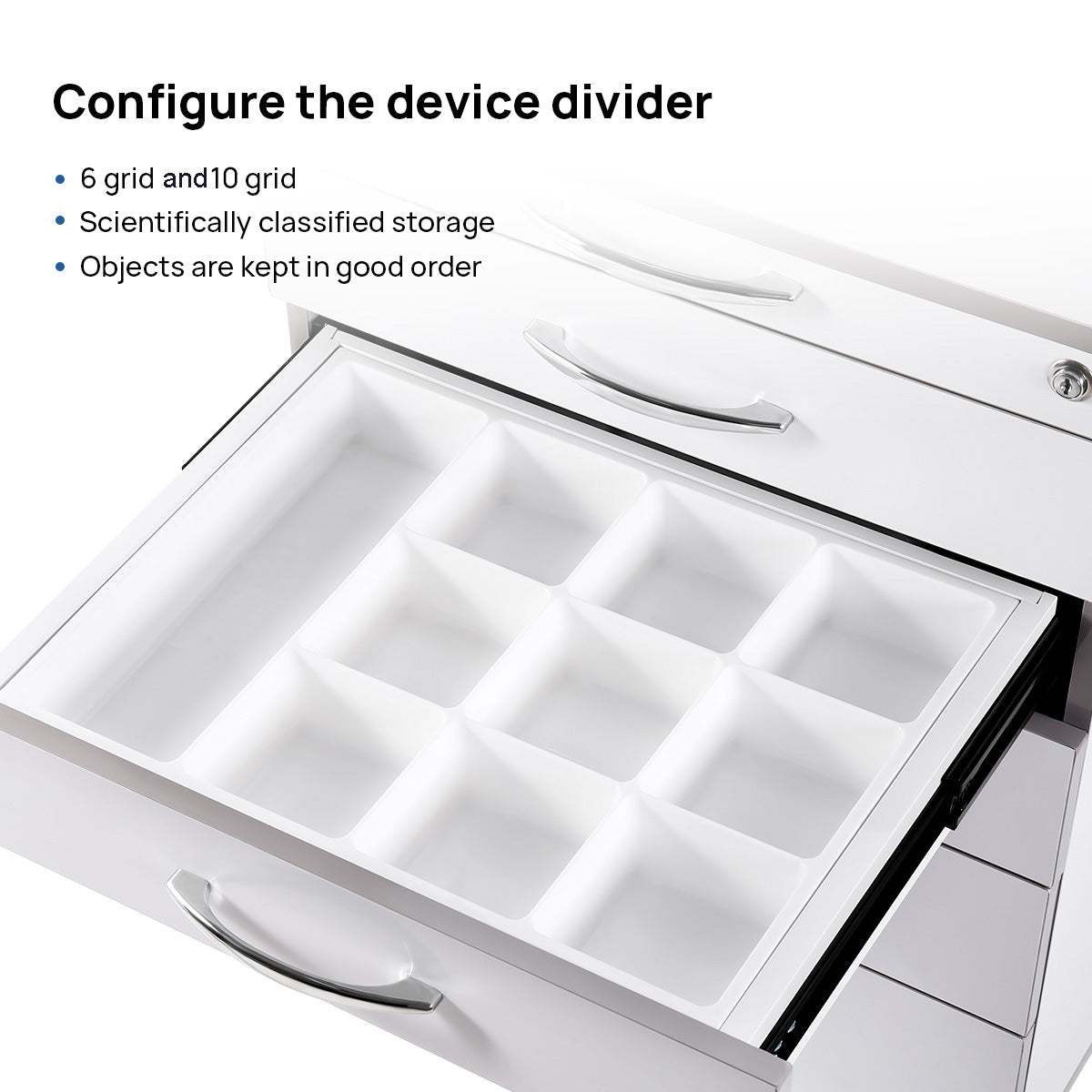Dental NW-P4 Acrylic Mobile Cabinet Cart Five Drawers & Two Instrument Tray - azdentall.com