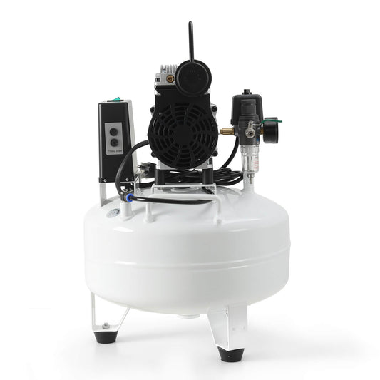 Dental Silent Oil Free Air Compressor 24L 600W Dual-Pressure Display for 1PC Dental Chair - azdentall.com