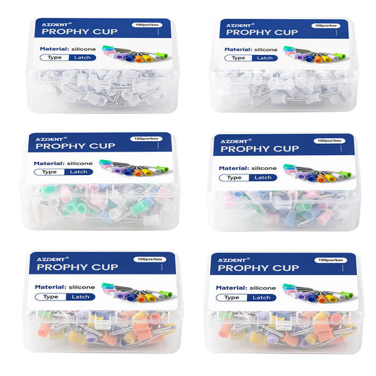 AZDENT Dental Rubber Polishing Prophy Cup Brushes RA2.35mm For Contra-angle Handpiece 100pcs/Box - azdentall.com