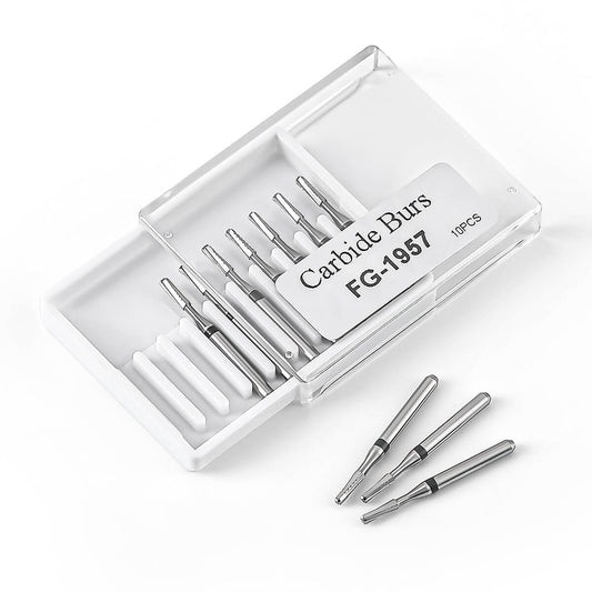 Dental Tungsten Carbide Bur FG1957 Metal Cutting 10pcs/Box - azdentall.com
