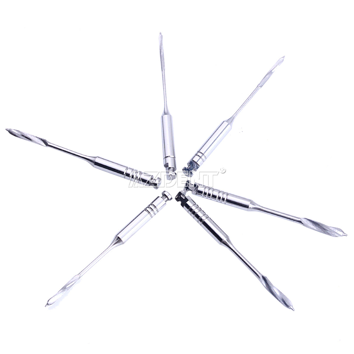 AZDENT Dental Engine Files Staniless Steel Peeso Reamers 32mm #1-6 6pcs/Box