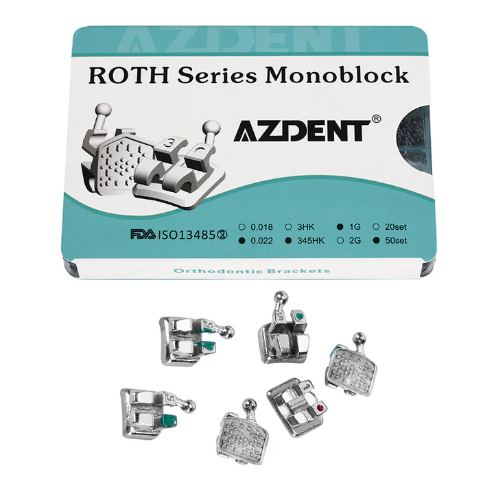 1000pcs AZDENT Dental Metal Brackets Monoblock Full Sizes 50 Sets/Box