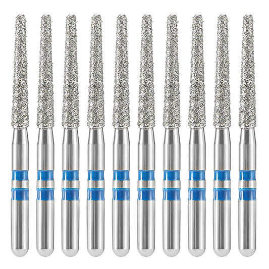 AZDENT Dental Diamond Burs FG Cutting Zirconia Ceramic Flat End Taper for High Speed Handpiece Z173-016M 10pcs/Box - azdentall.com