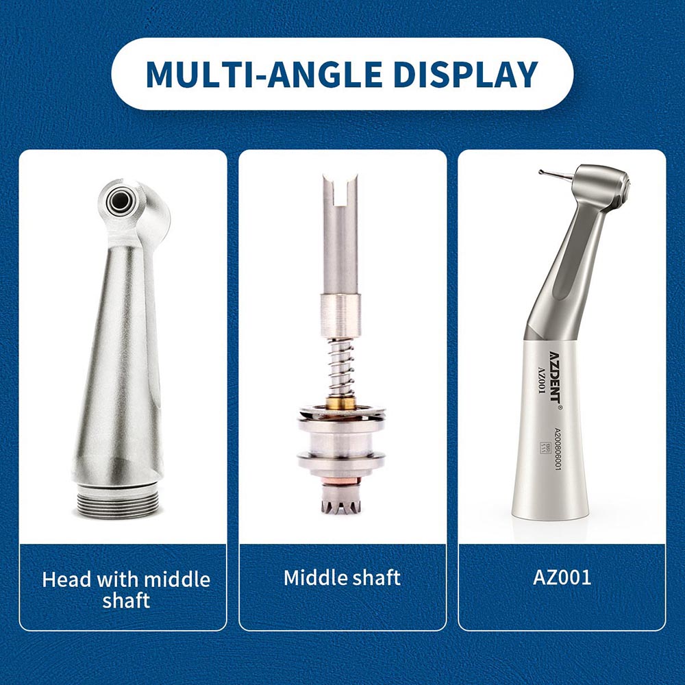 AZDENT 1:1 Low Speed Push Button Contra Angle Handpiece External Water