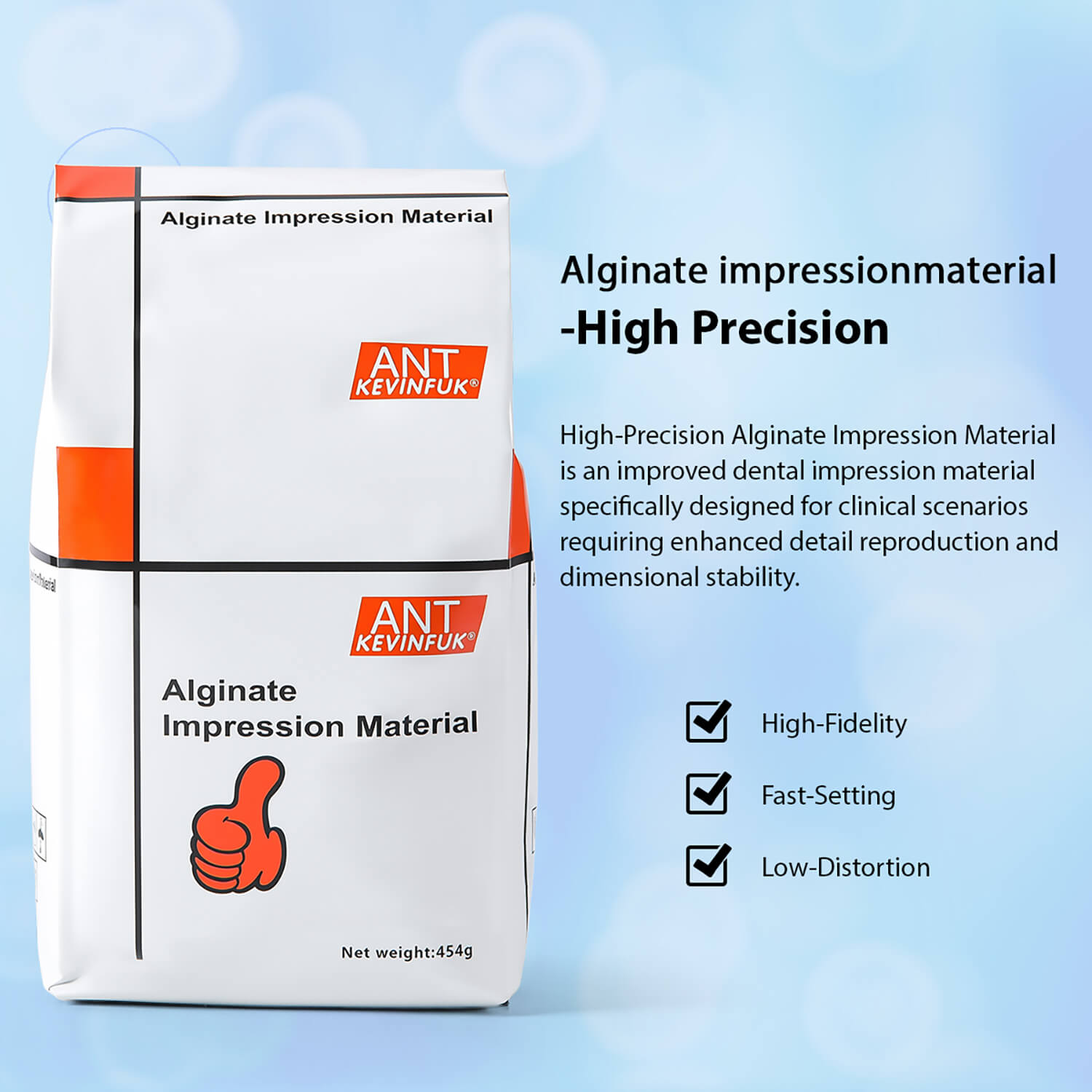 Dental Alginate Impression Material Normal/Chromatic/High Precision 454g/Bag - azdentall.com