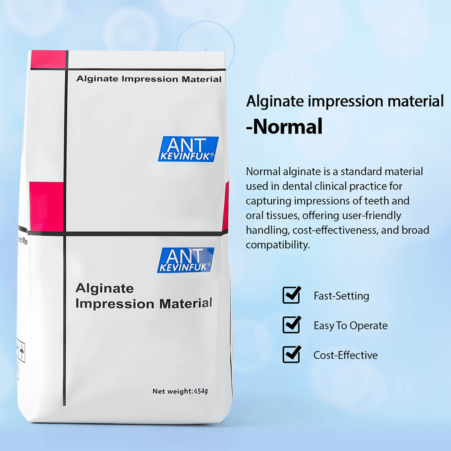 Dental Alginate Impression Material Normal/Chromatic/High Precision 454g/Bag - azdentall.com
