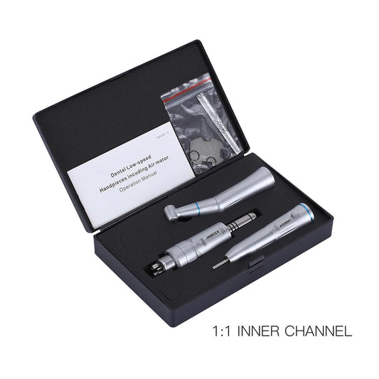 AZDENT 1:1 Low Speed Handpiece & Air Motor Set With Internal Water Spray 4 Holes