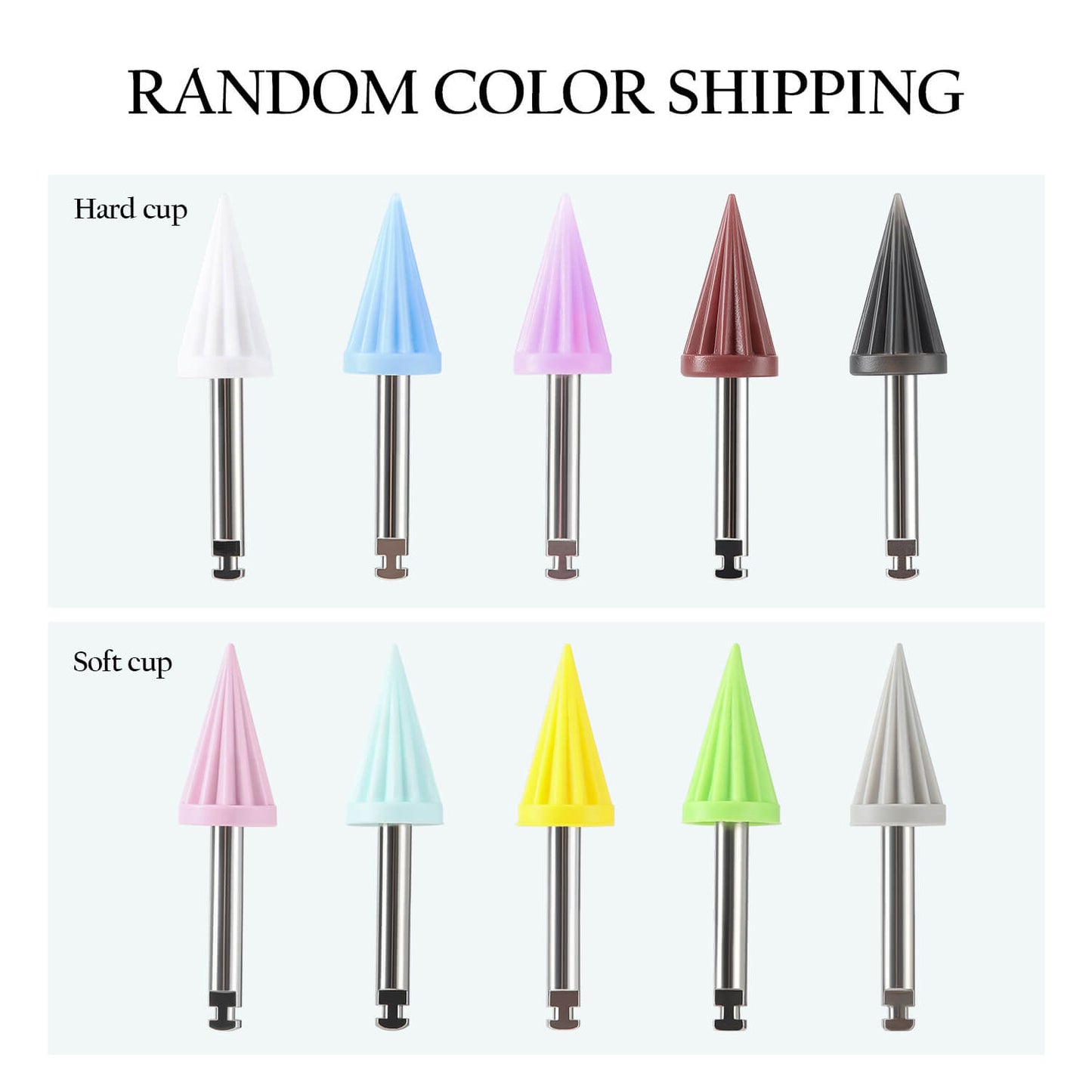 Dental Silicone Rubber Tapered Polishing Prophy Soft/Hard Cup Umbrella Shape 10pcs/Bag - azdentall.com