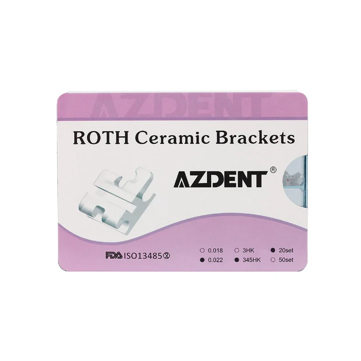 AZDENT Dental Orthodontic Ceramic Brackets Roth/MBT .022 345Hooks 400pcs/Box