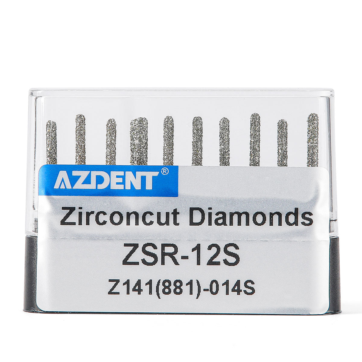 AZDENT Dental Diamond Burs FG Cutting Zirconia Ceramic Round End Cylinder for High Speed Handpiece Z141-014S 10pcs/Box- azdentall.com