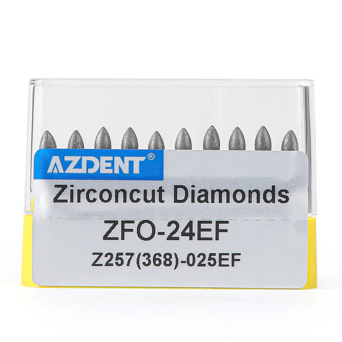 AZDENT Dental Diamond Burs FG Cutting Zirconia Ceramic Round for High Speed Handpiece 10pcs/Box - azdentall.com