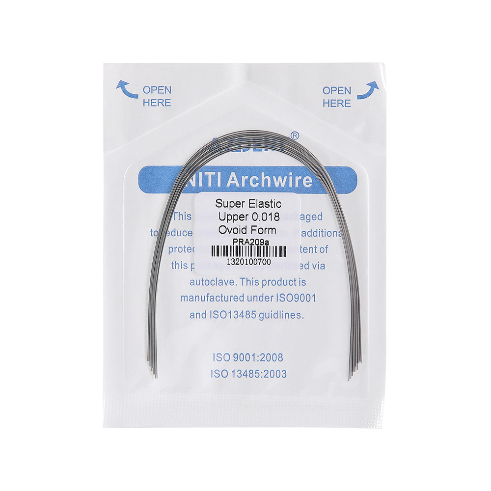 AZDENT Archwire NiTi Super Elastic Ovoid Round 0.018 Upper 10pcs/Pack - wholesale.azdentall.com