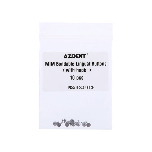 AZDENT Dental Bondable Lingual Buttons with Hook Round Base 10/Bag