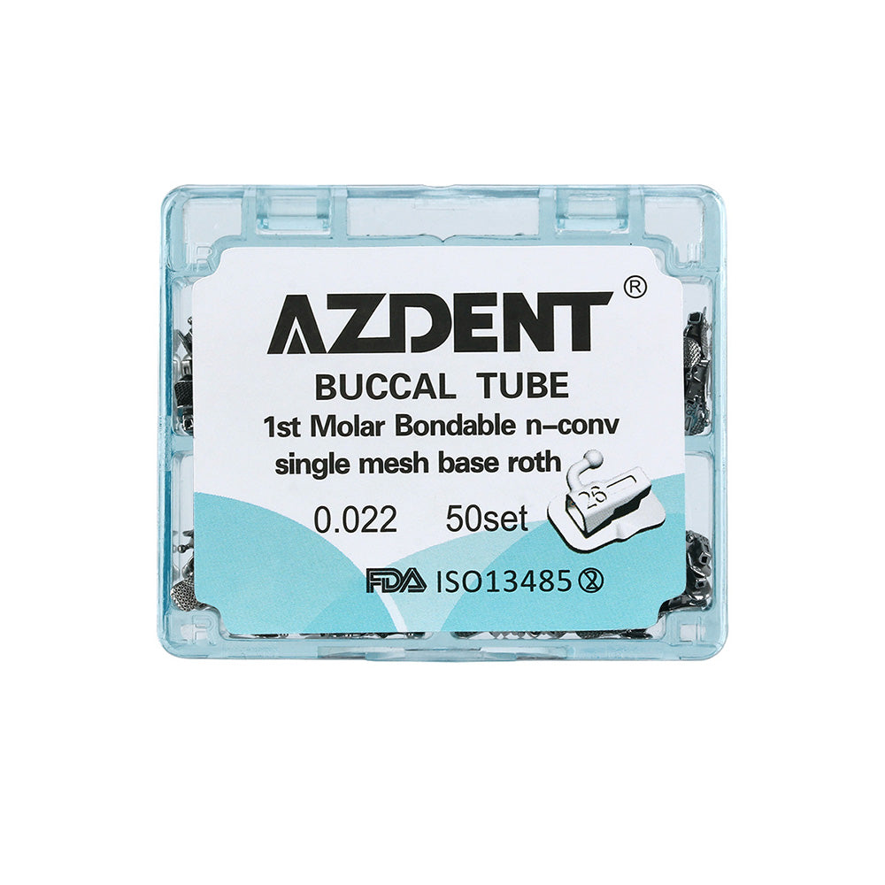 AZDENT Buccal Tube 1st Molar Bondable Split Non-Convertible Roth 0.022 (UR UL LL LR) -azdentall.com