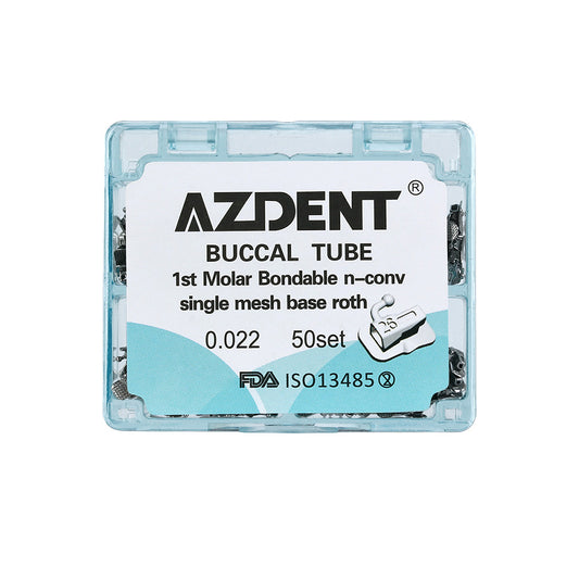 AZDENT Buccal Tube 1st Molar Bondable Split Non-Convertible Roth 0.022 (UR UL LL LR) -azdentall.com