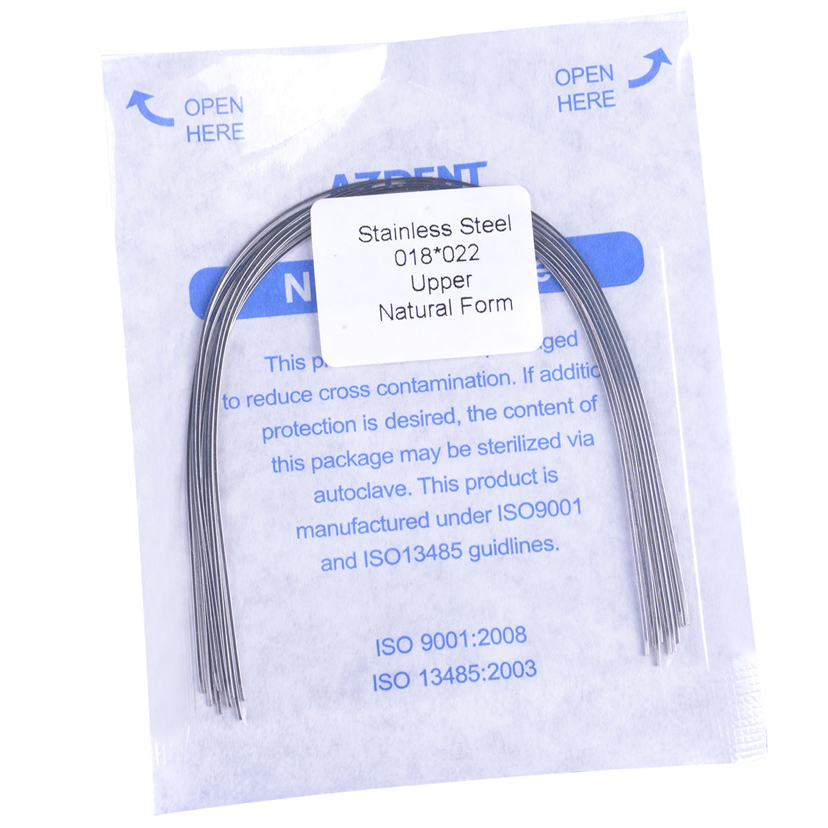 AZDENT Archwire Stainless Steel Rectangular Natural 0.018x0.022 Upper 10pcs/Pack - wholesale.azdentall.com