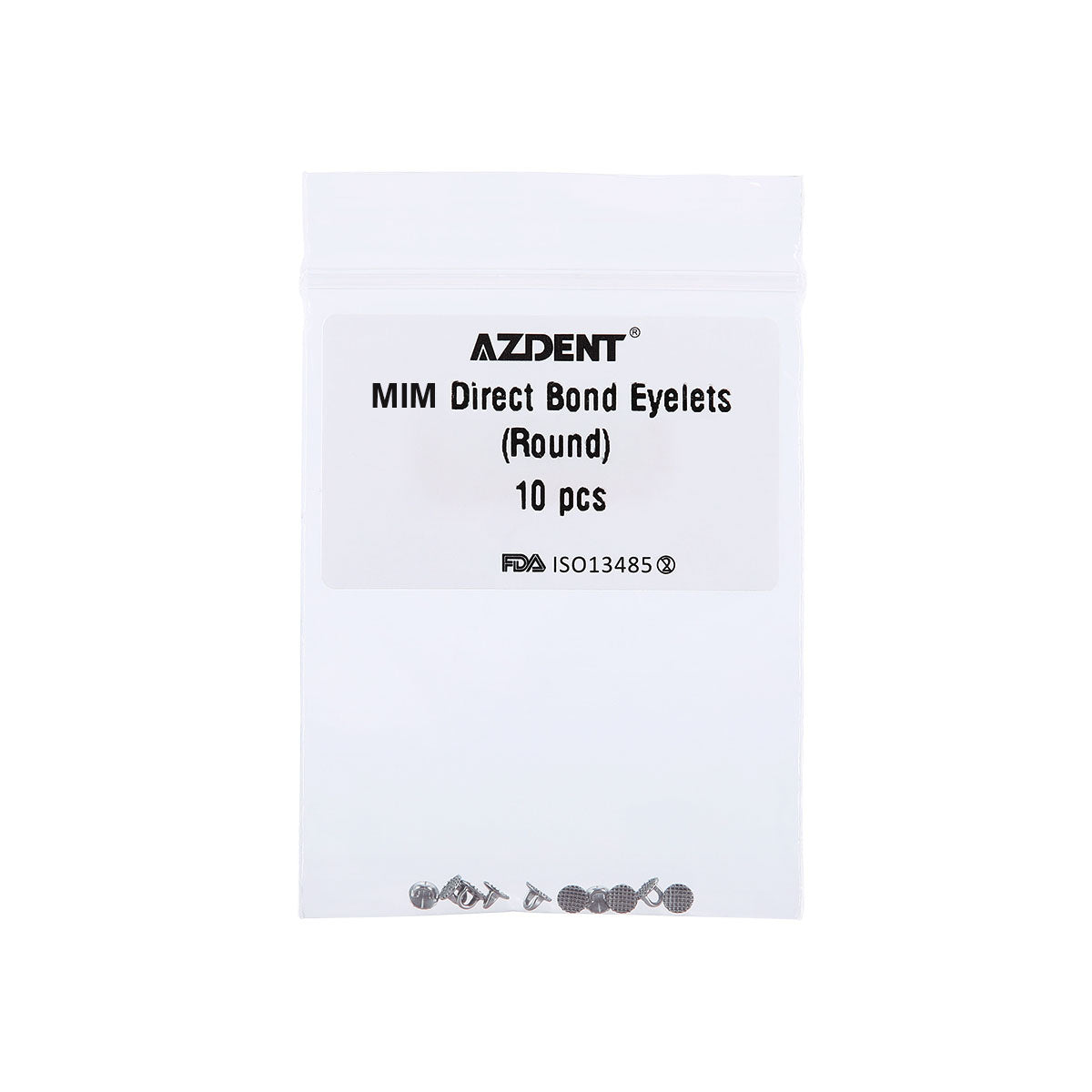 AZDENT Dental Lingual Button Direct Bond Eyelet Round/Rectangular Base 10/Bag