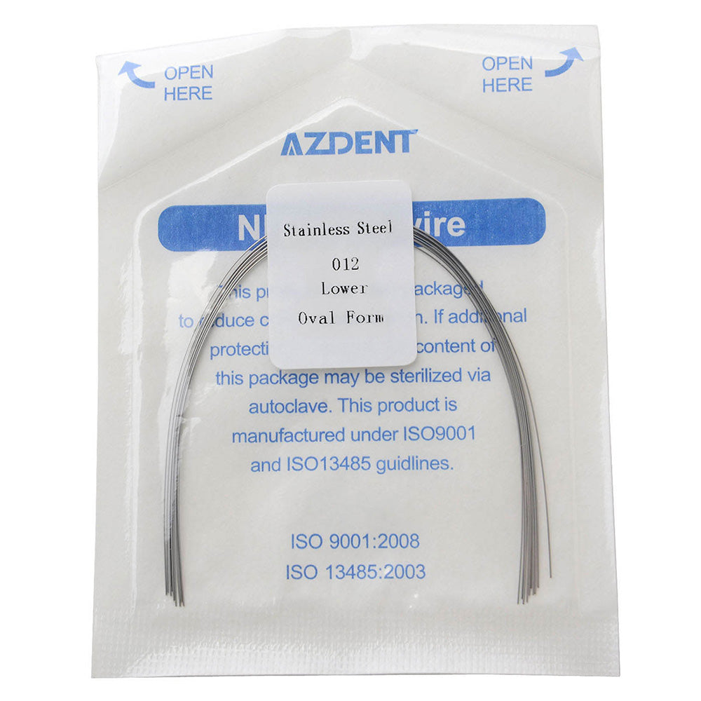 AZDENT Archwire Stainless Steel Round Oval 0.012 Lower 10pcs/Pack - wholesale.azdentall.com