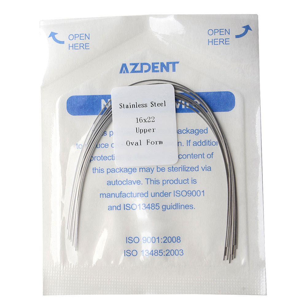 AZDENT Archwire Stainless Steel Rectangular Oval 0.016 x 0.022 Upper 10pcs/Pack - wholesale.azdentall.com