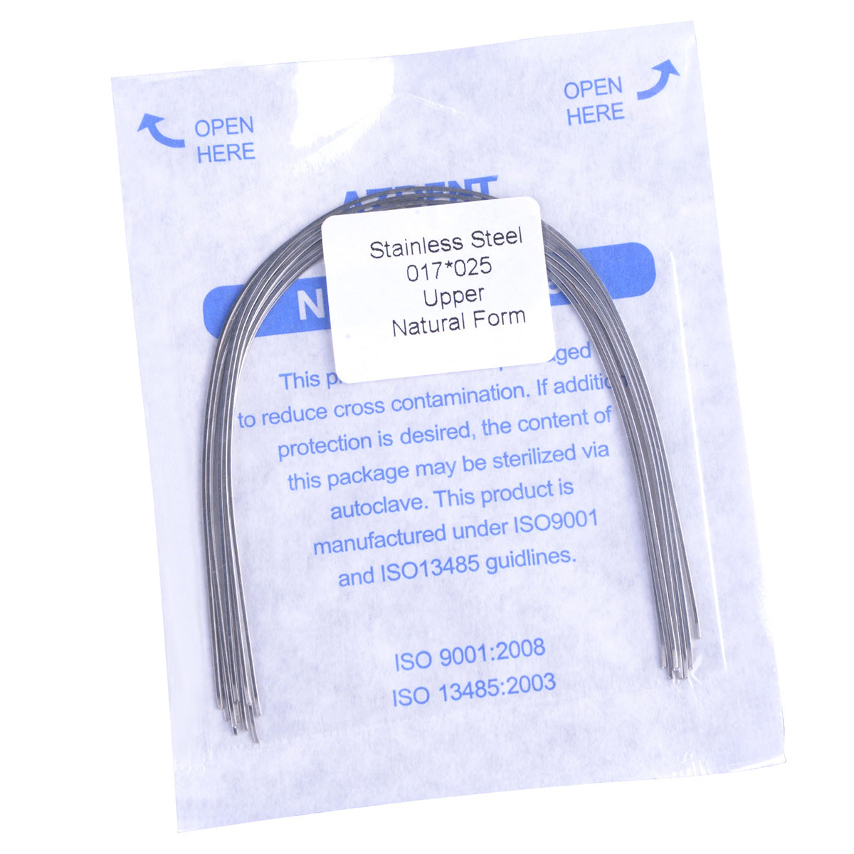 AZDENT Archwire Stainless Steel Rectangular Natural 0.017x0.025 Upper 10pcs/Pack - wholesale.azdentall.com