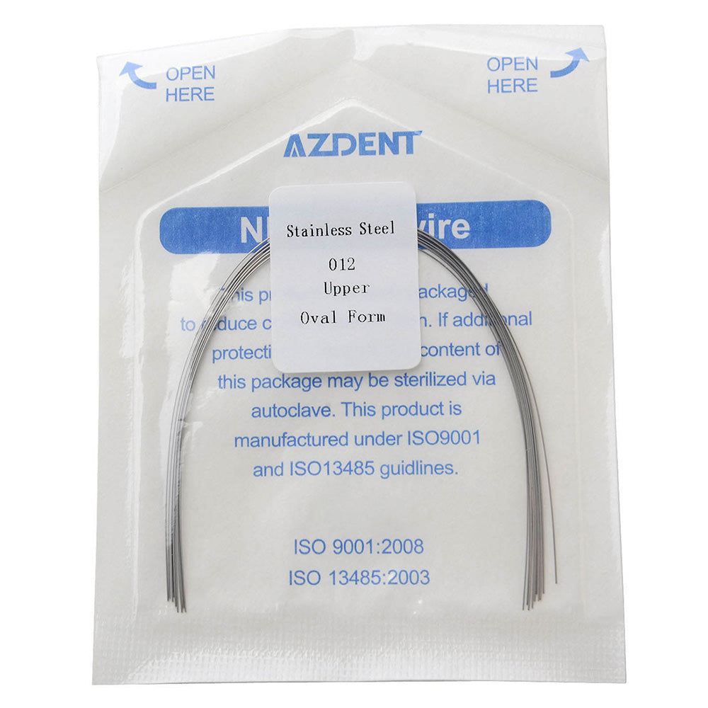 AZDENT Archwire Stainless Steel Round Oval 0.012 Upper 10pcs/Pack - wholesale.azdentall.com